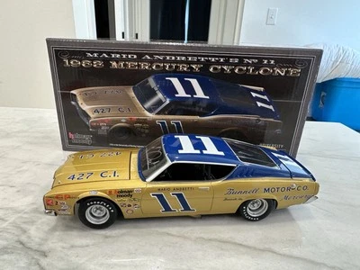 Mario Andretti 1968 AUTOGRAPHED Mercury Cyclone Nascar 1/24 Diecast University  - Image 1 of 4