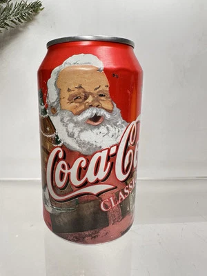 Coca Cola Clásica 1999 Edición Vacaciones Santa Claus Lata de Soda Coleccionista Vacía Abierta Foto 1 de 4