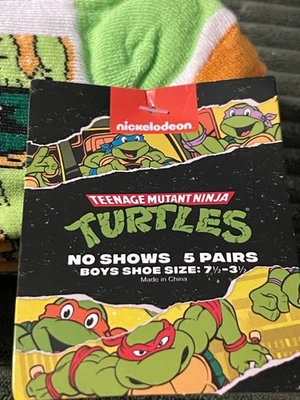 Calcetines no-show TMNT para niños talla 71/2-31/2 2 paquetes de 5 pares Foto 1 de 4