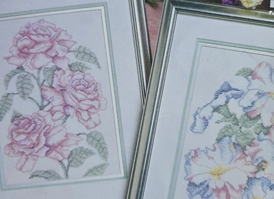 Roses Petunias Pastels Counted Cross Stitch Pattern McIntosh Tapestry - Image 1 of 3