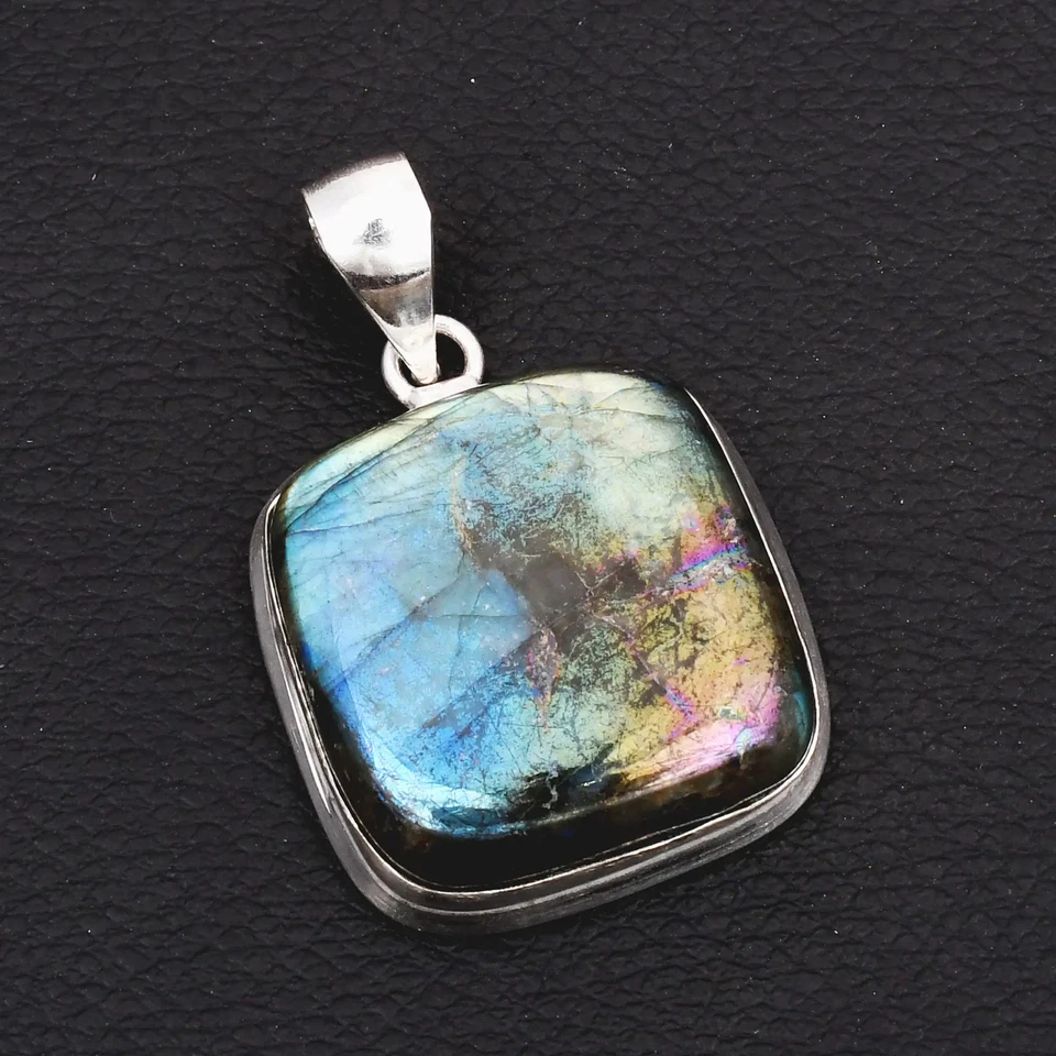 Colgante étnico hecho a mano de piedras preciosas de cuarzo aura de titanio joyería 1,88" AP-41772 Foto 1 de 1