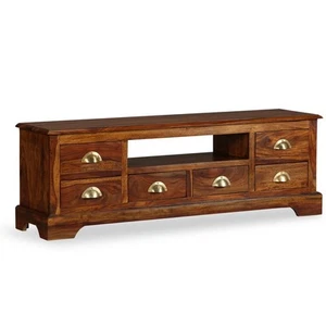 TV Stand TV Unit Sideboard TV Console Media Cabinet Solid Acacia Wood vidaXL - Picture 1 of 11