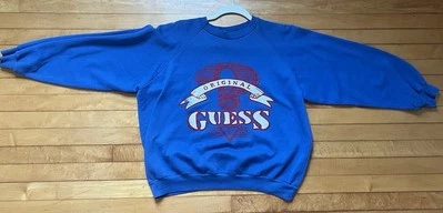 Винтажная женская толстовка Blue Guess сделано в США средний размер - Изображение 1 из 4