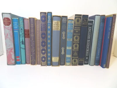 Folio Society Collection x 18 Books Various Titles Authors Decor 1/2 Metre Blue - Image 1 of 4