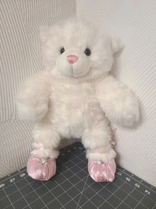 Build A Bear weiß hellrosa Kuscheltier Teddy nicht mehr produziert Oktober 2005 Ballettschuhe - Bild 1 von 12