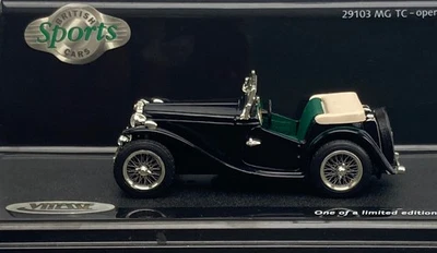 1/43 Vitesse 29103 MG MGTC in Black, Green Seats, RHD & Tan Tonneau Cover Ltd Ed - Image 1 of 4