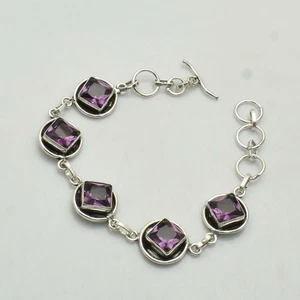 Amethyst Gemstone Ethnic Handmade Bracelet Jewelry 15 Gms Gift For Women AB 5858 - Picture 1 of 1