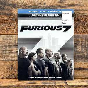 Furious 7 Extended Edition Blu-ray + DVD + Digital Code + Slip Cover + Sealed - Picture 1 of 6