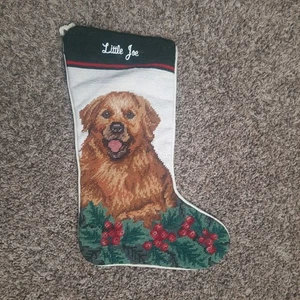 Medias de Navidad de lana Orvis de colección punta de aguja Golden Retreiver "Little Jo" - Imagen 1 de 7