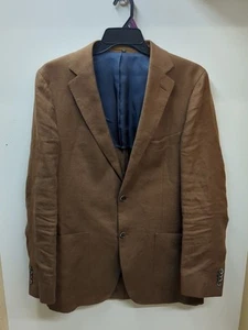 Suitsupply Giacca Blazer Uomo Puro Lino Mezza Foderata Marrone Tan Taglia US 42L - Foto 1 di 9