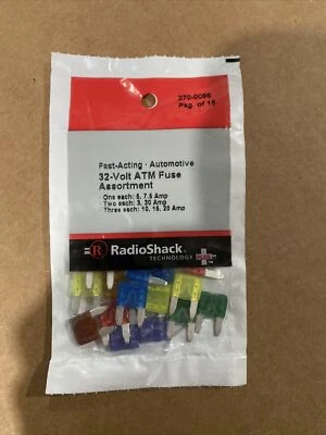 RadioShack 270-0066 быстродействующий автомобильный 32 В банкомат предохранитель ассортимент 15/PK - Изображение 1 из 2