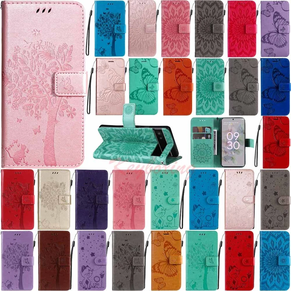 For Google Pixel 7 6 Pro 6A 5A Wallet card Holder Flip Leather Phone Case Cover - Image 1 of 4