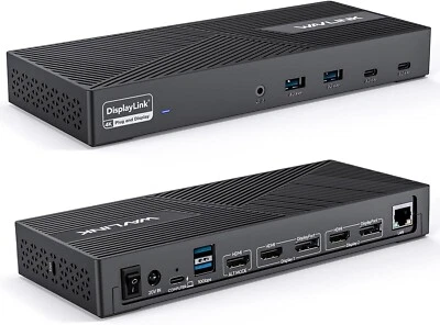 WAVLINK USB C Docking Station 3 Monitors (4K@60Hz), Displaylink Laptop 100W - Image 1 of 4