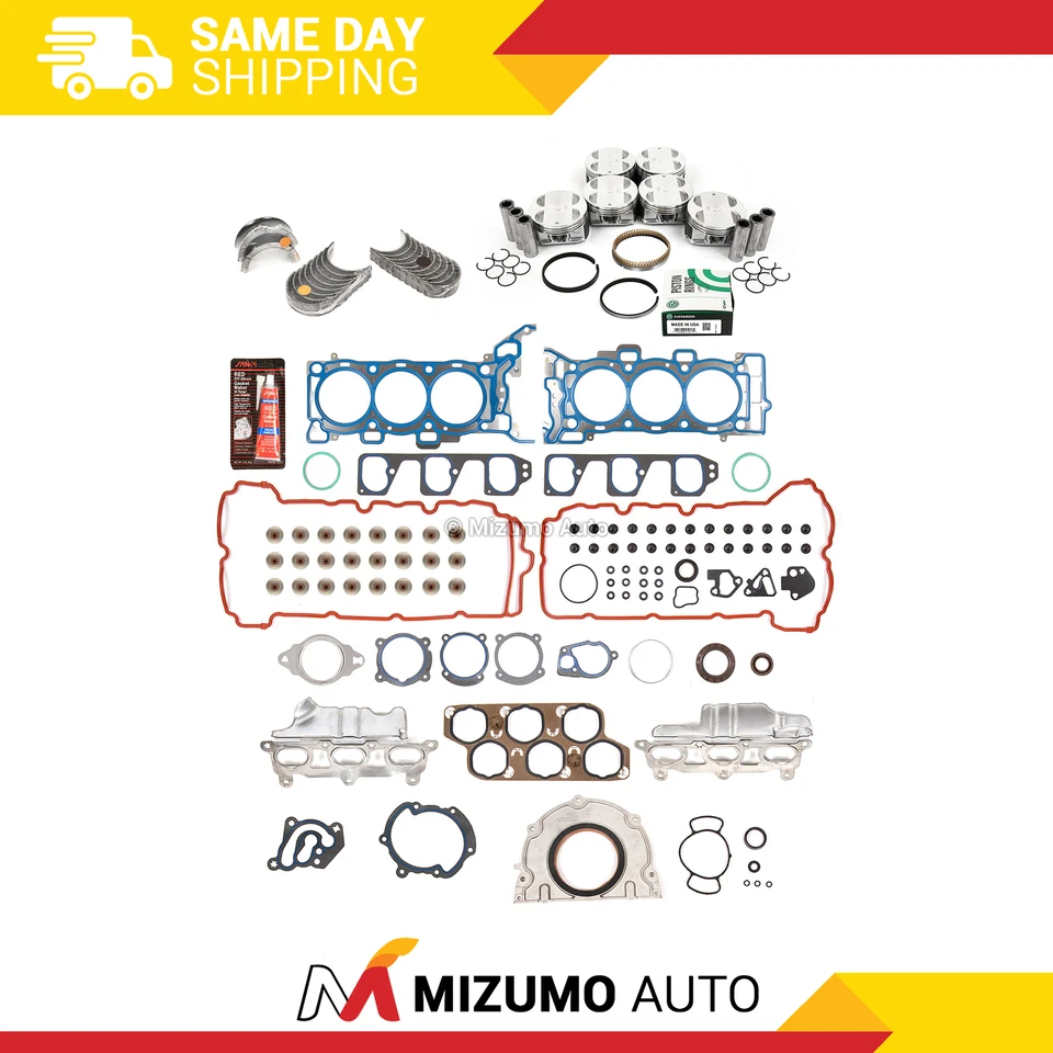Juego completo de juntas cojinetes de pistones aptos para 04-09 Buick Cadillac GMC Saturn 3,6 L DOHC Foto 1 de 4