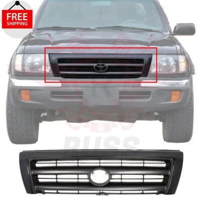 New Front Grille Painted Black Plastic Fits 1998-2000 Toyota Tacoma TO1200211 Foto 1 de 4