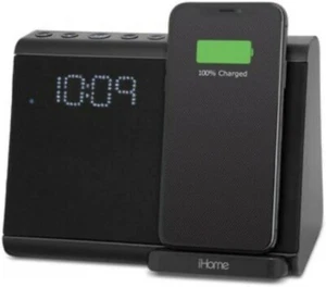 OEM iHome Wireless Fast Qi Dual Charging Bluetooth Alarm Clock Speakerphone - Picture 1 of 2