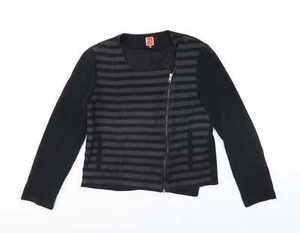 Miss Captain Womens Black Striped Jacket Size 14 - Picture 1 of 12