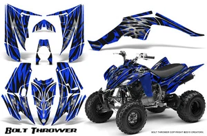YAMAHA RAPTOR 350 GRAPHICS KIT CREATORX DECALS STICKERS BOLT THROWER BLUE - Picture 1 of 1