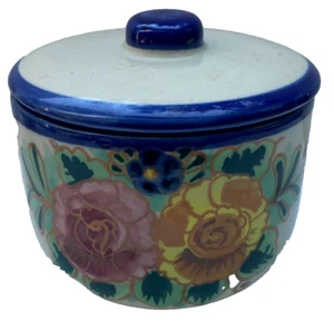 Bella Casa By Ganz Ceramic Bowl w/ Lid - 5 3/4" Wide 4 1/4" Tall Floral Pattern - Picture 1 of 4