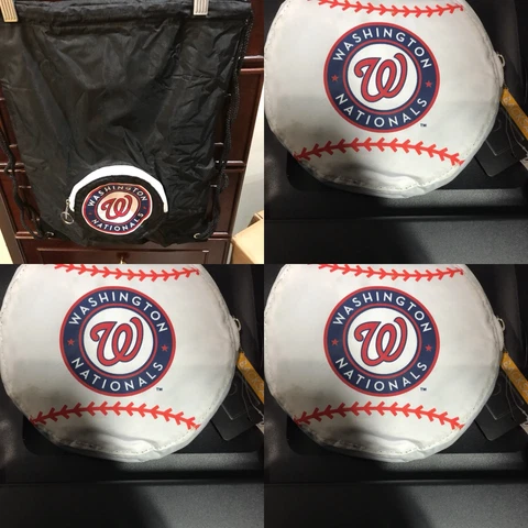 Washington Nationals Tuck-away Backpack Official Major League Baseball Black Cover