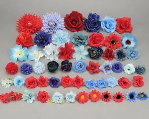 57pcs Mixed Color Artificial Flower Heads Gift Decor Bulk Fake Flowers Heads Set - Picture 1 of 10