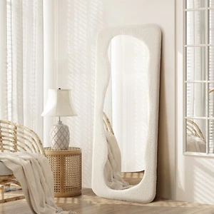 Oikiture Full Length Mirror 160x60cm Boucle Floor Mirrors Bedroom Living Room - Picture 1 of 10