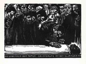 Käthe KOLLWITZ - Die LEBENDEN den TOTEN - HOLZSCHNITT Um 1930 - Bild 1 von 1