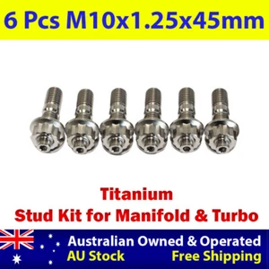 6 Pcs M10x1.25x45mm Titanium Stud Kit for Manifold & Turbo - Picture 1 of 4