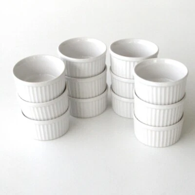 Lot 12 ramequins Poterie REVOL-Saint UZE Poterie culinaire-Couleur Blanc 214/2 - Photo 1/4