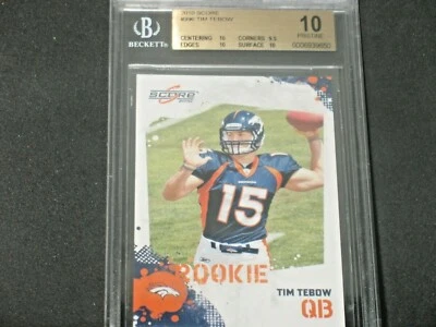 Tim Tebow 2010 Score Rookie #396 BGS 10 Pristine Denver Broncos Jets Patriots RC - Image 1 of 3