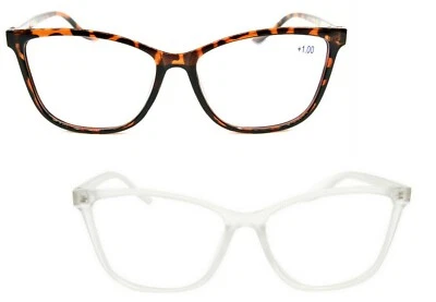 FADS & FASHIONS Cat Eye Reading Glasses Stylish Retro Chic 1950/60s Metal Hinges 2 Colours DX63