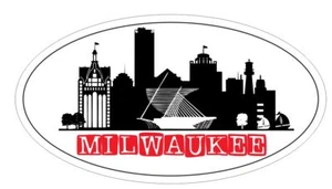 Milwaukee Wisconsin Oval Bumper Sticker or Helmet Sticker D5534 - Picture 1 of 1