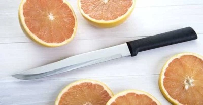 Cuchillo rebanador Rada W207 hecho en EE. UU., negro L/R uso manual cubiertos de cocina carne/verduras Foto 1 de 3