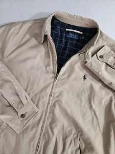 Polo Ralph Lauren Men's Harrington Full Zip Jacket Beige Large - Picture 1 of 14