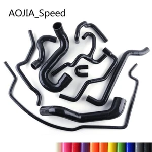 Black For SAAB 9-5 2.0T 2002-2007 Turbo Radiator Silicone Coolant Hose Kit 10PCS - Picture 1 of 9