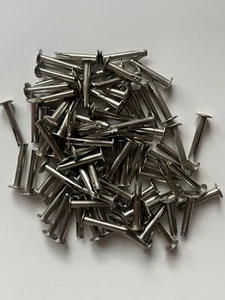 100~1/8" diameter x 3/4" long x 17/64" head diameter Stainless Steel Split Rivet - Picture 1 of 1