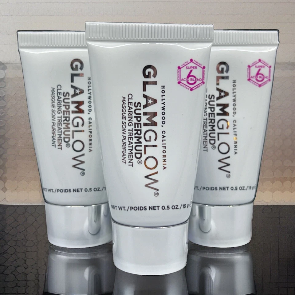 3X Glamglow Supermud Clearing Treatment = 1.5oz Same As Full Size Factory Sealed - Image 1 of 4
