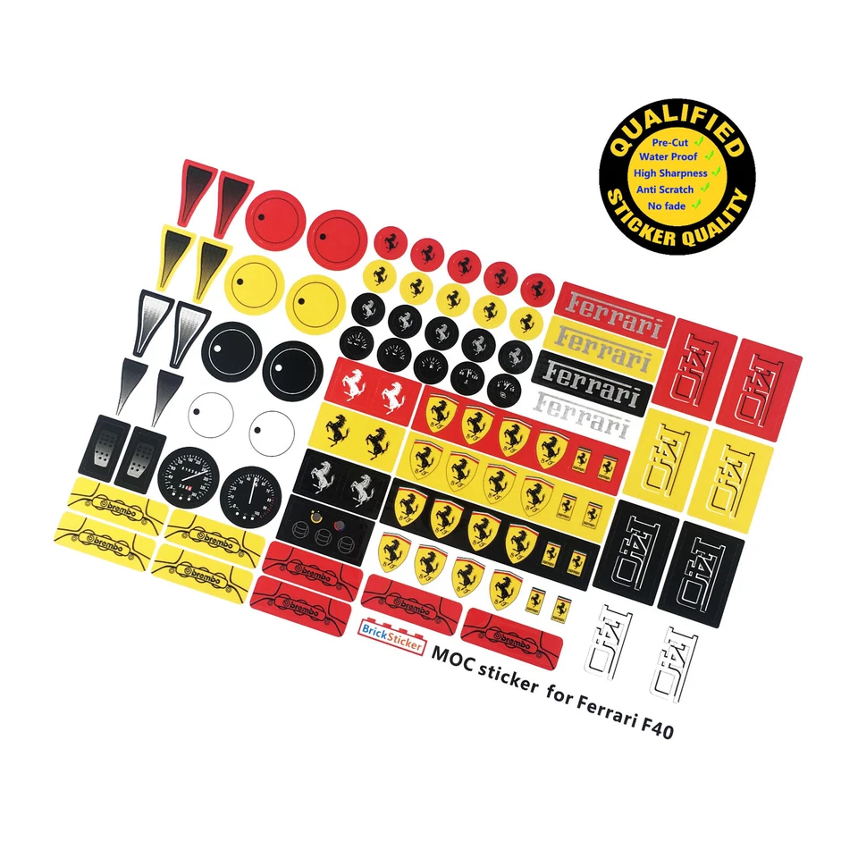 Pegatina personalizada para coche MOC 140629 F40 1:8, solo pegatina precortada Foto 1 de 1