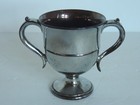 Antique English Silver Luster Two handled loving Cup Victorian Trophy Urn Footed