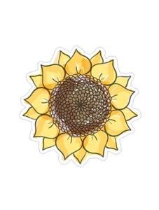 Sunflower Yellow Flower Floral Vinyl Water Bottle Car Phone Laptop Decal Sticker - Picture 1 of 1