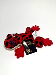 Vintage 24K Beanie Boppers Baumfrosch rot Plüschtier Stofftier 1997 mit schwarzem Etikett neu aus altem Lagerbestand - Bild 1 von 10