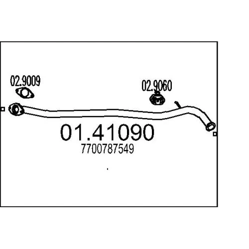 MTS Abgasrohr Verbindungsrohr Neu für Renault 19 I + II 1.4 Auspuff  - Bild 1 von 1