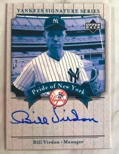 Tarjeta de béisbol autografiada Bill Virdon 2003 de los Yankees Signature Series - Imagen 1 de 2