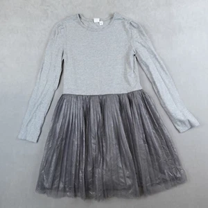 Gap Kids Girls Dress Jersey Top Gray Tulle Skirt Size Large - Picture 1 of 6