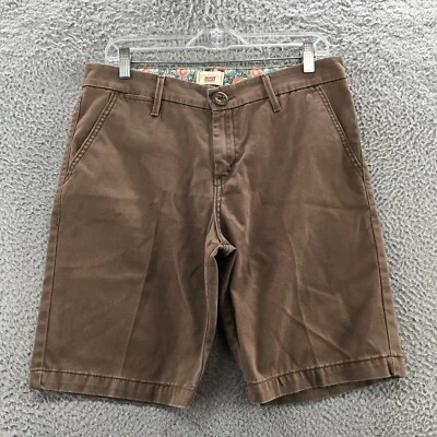 Pantalones Cortos Chinos Levis Para Mujer 10 (Real 33x10) Marrón tiro Medio Informales Cremallera Bolsillo Mosca Foto 1 de 4