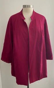 Catherines Open Dark Red 3/4 Sleeve Jacket Plus Size 3X New NWT - Picture 1 of 5