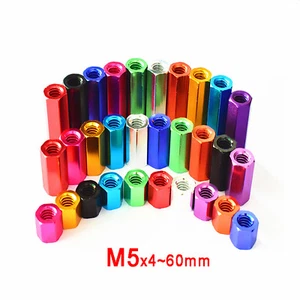 M5 High Hex Nuts Hexagon Connector Connecting Rod Bar Stud Long Nut Aluminium - Bild 1 von 6