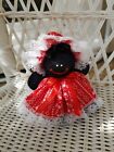 Handmade Black Sock Doll Washable Sewn Face Paintedl With Fabric Paint