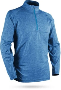 NEW Sun Mountain MEDIUM Second Layer Blue Heather long sleeve 1/4 zip pullover - Picture 1 of 5