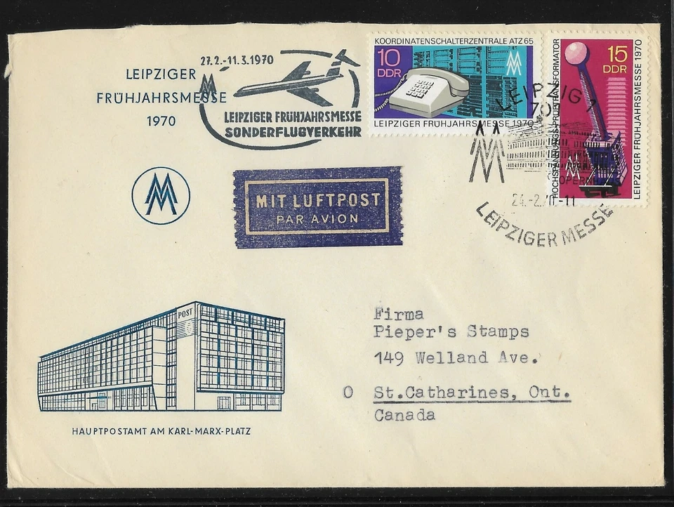 GERMANY DDR 1970 FIRST DAY COVER TELEPHONE COORDINATING STATION - Image 1 of 1